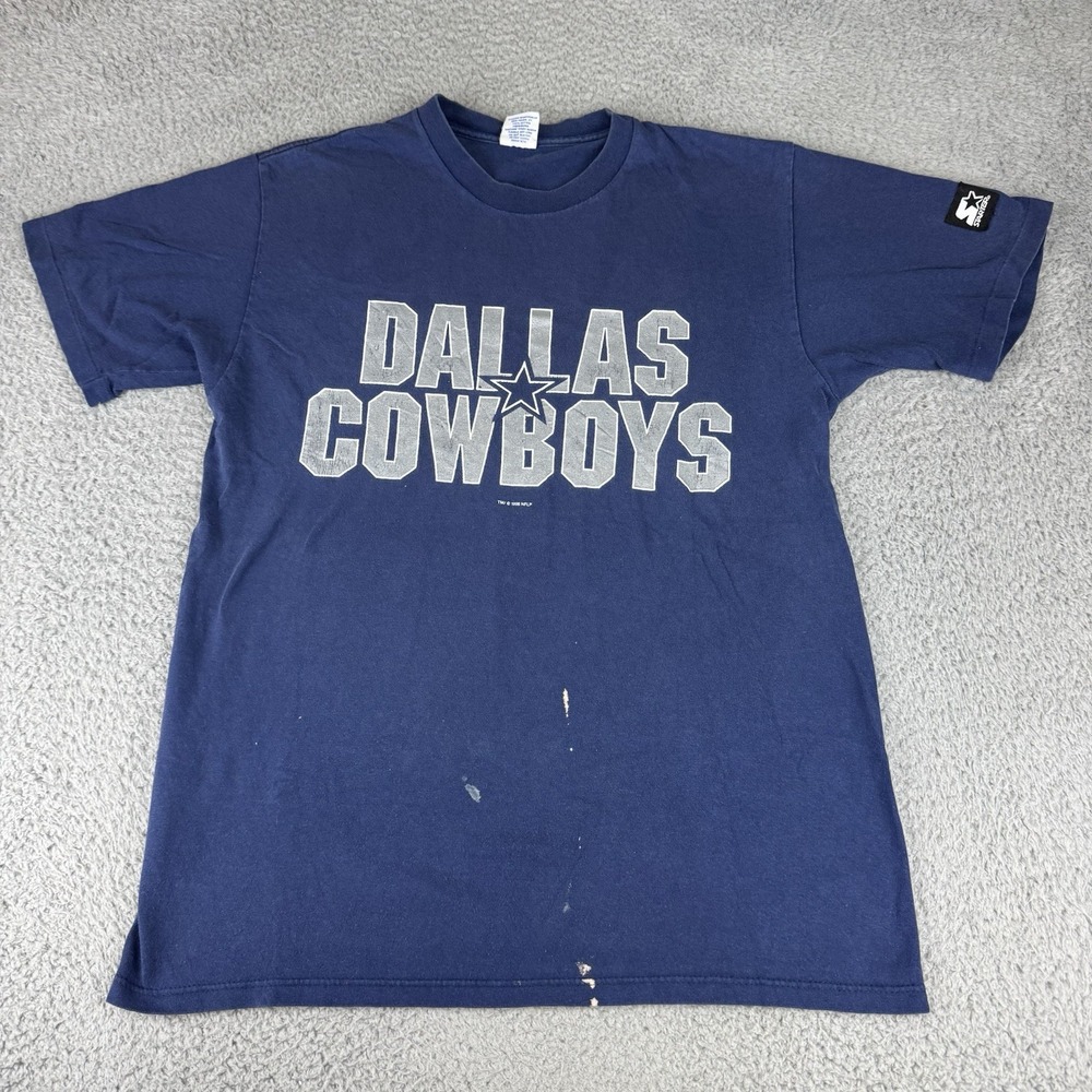 Vintage 90s Dalls‎ Cowboys Men's Medium Starter Superbowl Champions Blue T Shirt